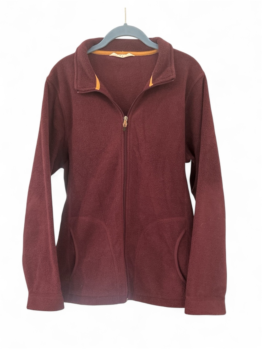 Woolrich Burgundy Fleece Zip-Up Jacket | Size Large